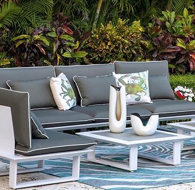 Modern Outdoor Lounging Furniture is available at MH2G Miami / Doral Outdoor Furniture Showroom 