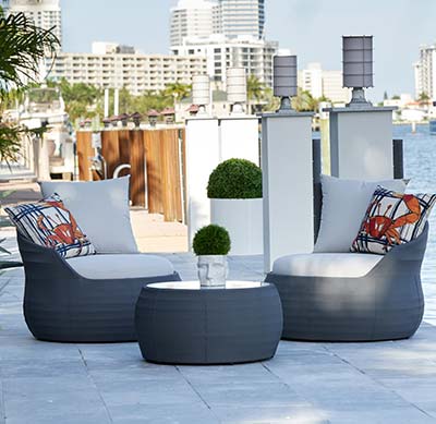 Modern Outdoor Lounging Furniture is available at MH2G Naples Outdoor Furniture Showroom 