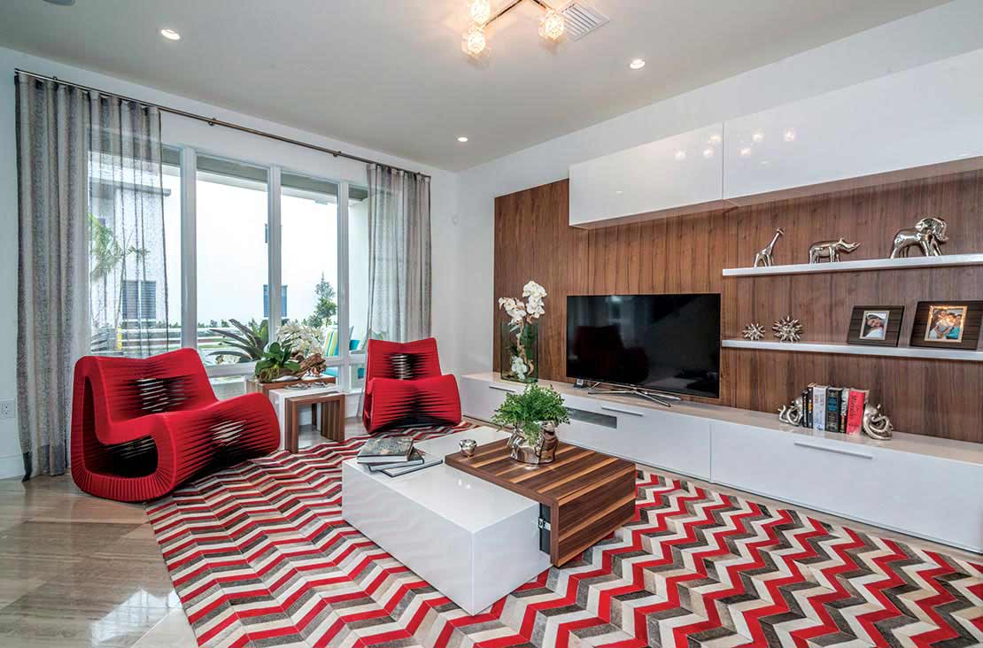 Interior Design by MH2G Furniture - Modern Living Room at Landmark Modern Home A: 2 Story