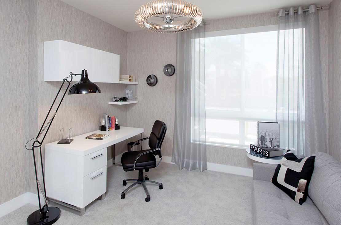 Interior Design by MH2G Furniture - Modern Office Room at Landmark Model Home: 3 Story July 2015