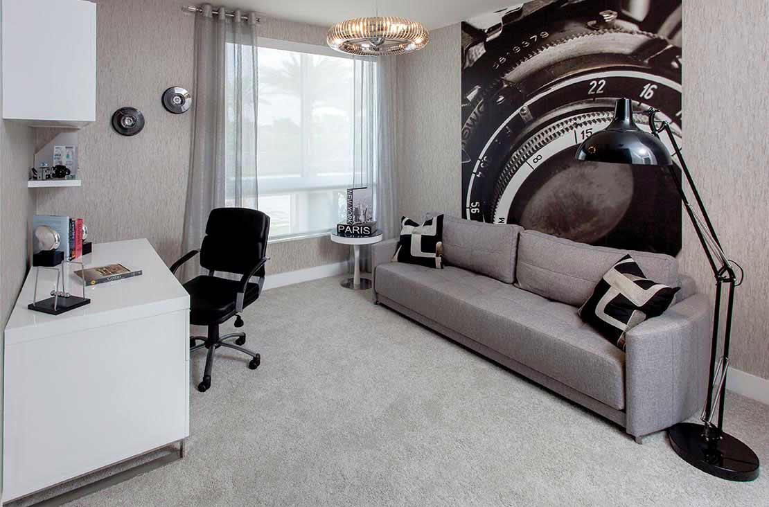 Interior Design by MH2G Furniture - Modern Office at Landmark Model Home: 3 Story July 2015
