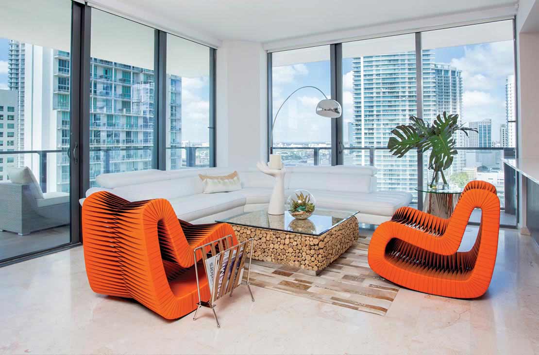 Interior Design by MH2G Furniture - Modern Living Room Area at Brickell City Centre