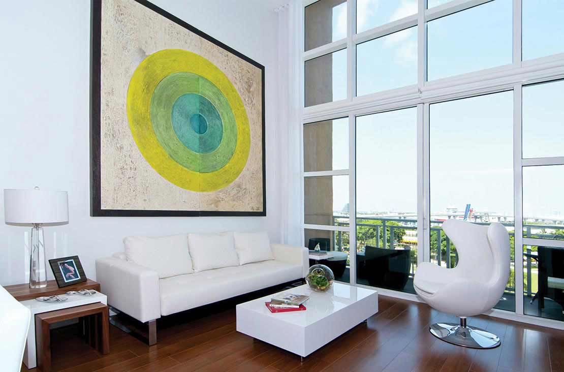 Interior Design by MH2G Furniture - Modern Living Room at Loft Apartment in Downtown Miami 