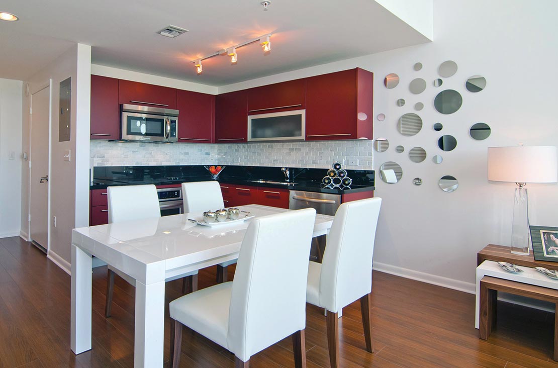 Interior Design by MH2G Furniture - Modern Dining at Loft Apartment in Downtown Miami