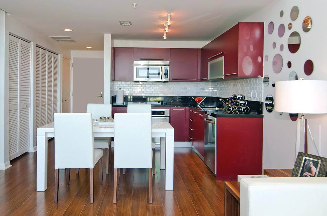 Interior Design by MH2G Furniture - Modern Dining Room aat Loft Apartment in Downtown Miami
