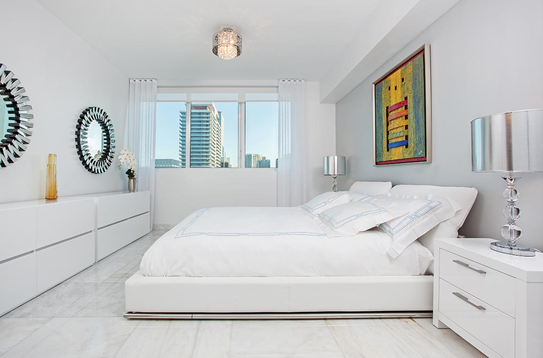 Interior Design by MH2G Furniture - Modern Bed Room at Viscayne Downtown Apartments