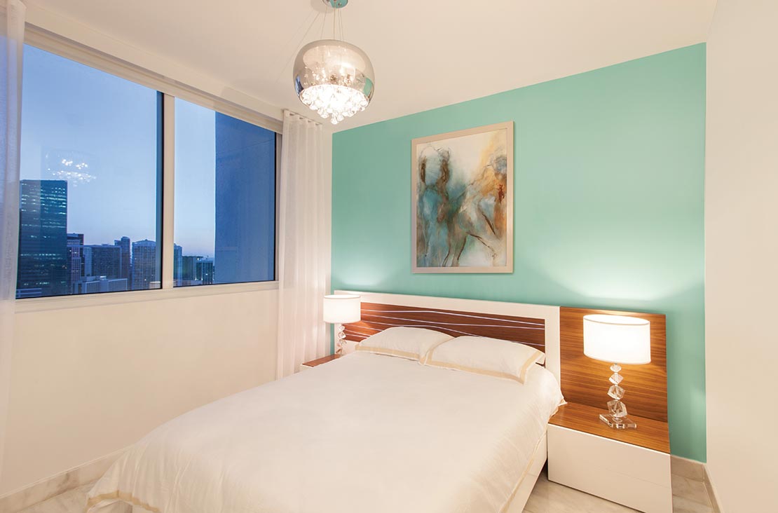 Interior Design by MH2G Furniture - Modern Guest Room at Viscayne Downtown Apartments