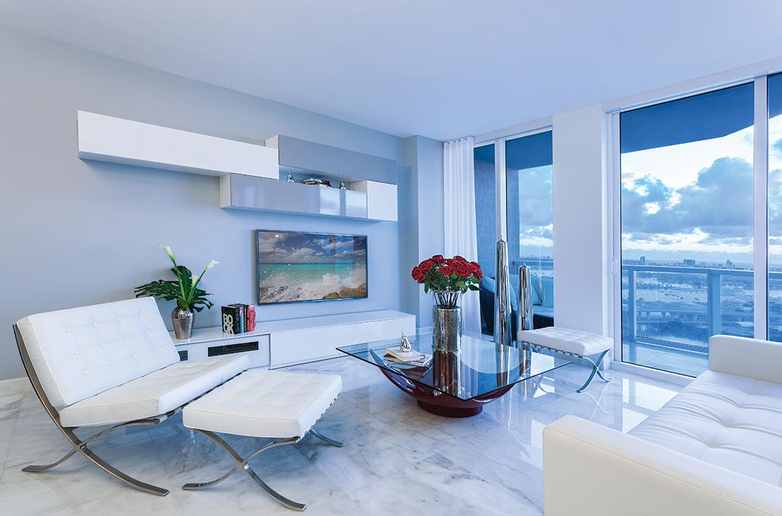 Interior Design by MH2G Furniture - Modern Living Room at Viscayne Downtown Apartments