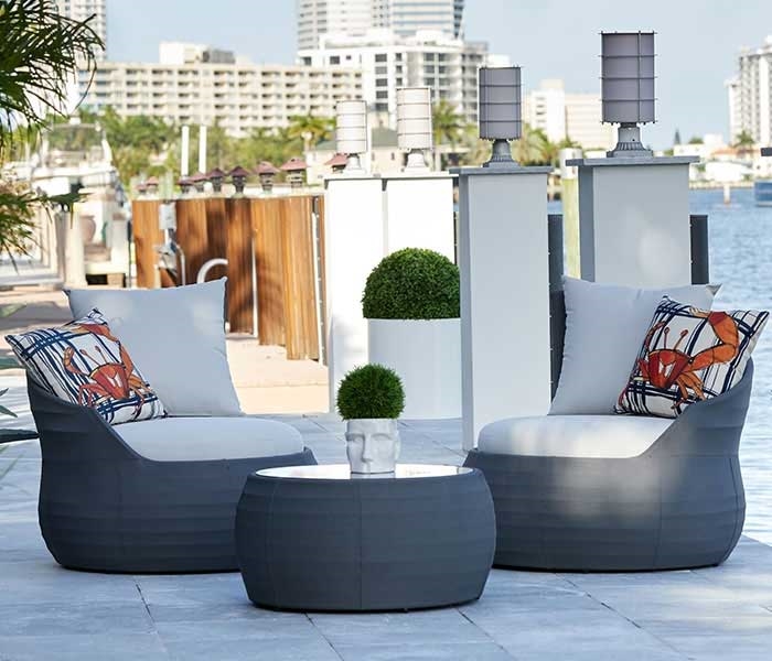 Harpery Modern Dark Grey Outdoor Bistro, Elegant Outdoor Furniture Naples